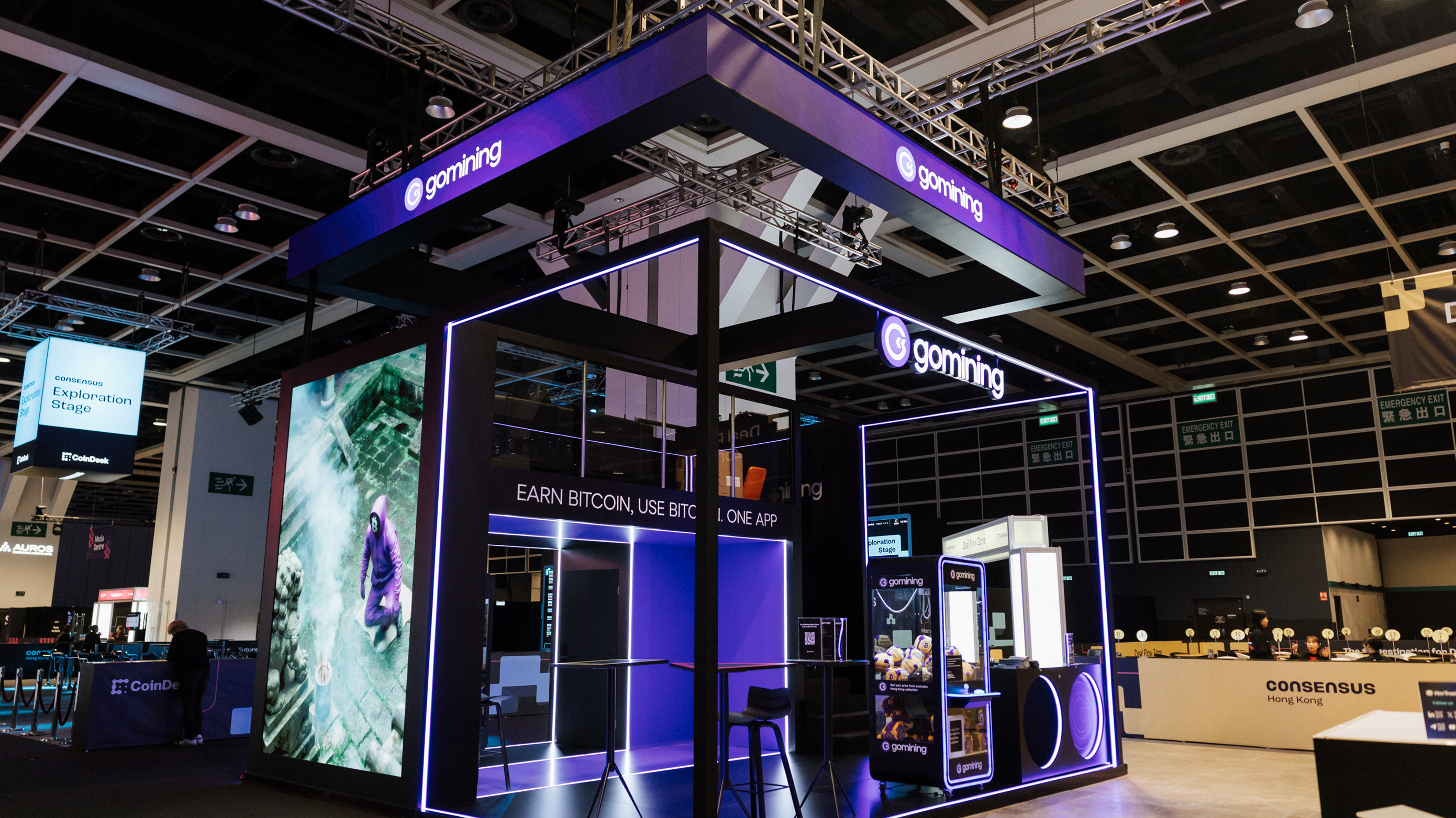 GoMining event booth at an international conference