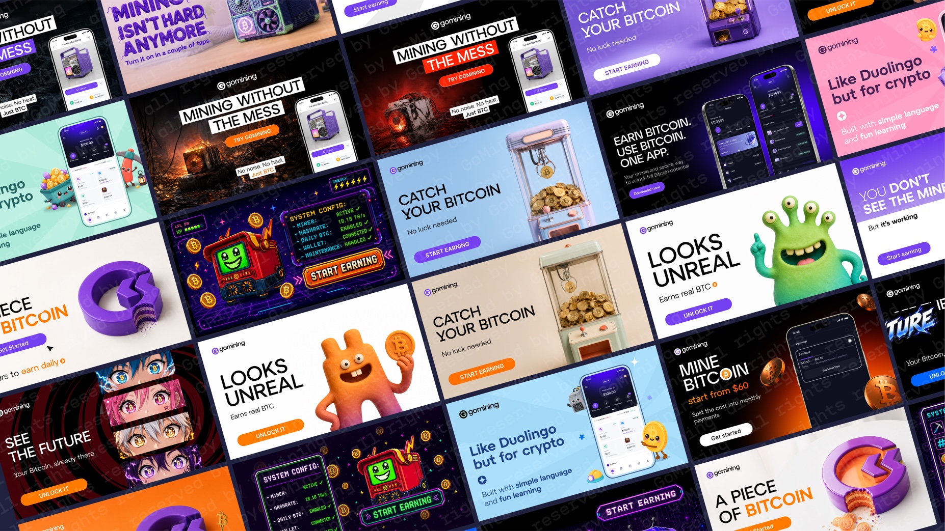 Collection of GoMining traffic creative assets